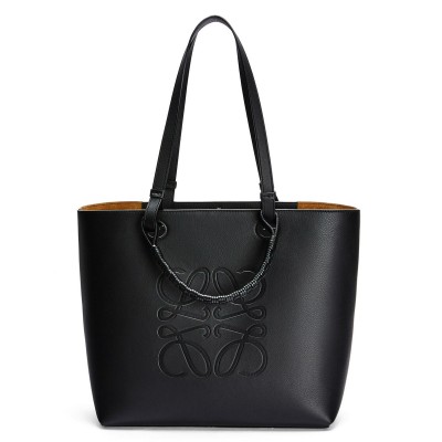 Loewe Anagram Medium Tote Bag In Black Calfskin LS929001