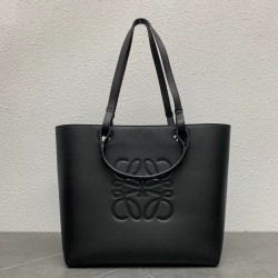 Loewe Anagram Medium Tote Bag In Black Calfskin LS929001