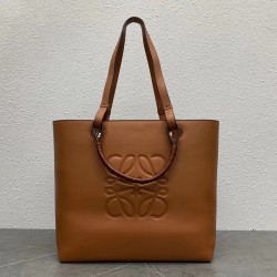 Loewe Anagram Medium Tote Bag In Brown Calfskin LS929002