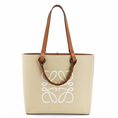 Loewe Anagram Medium Tote Bag In Jacquard and Calfskin LS929003