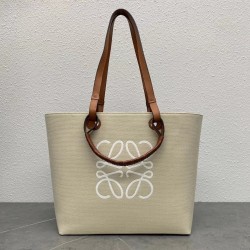 Loewe Anagram Medium Tote Bag In Jacquard and Calfskin LS929003