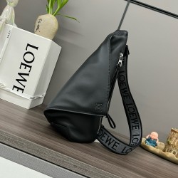 Loewe Anton Sling Bag in Black Calfskin and Jacquard LS929005