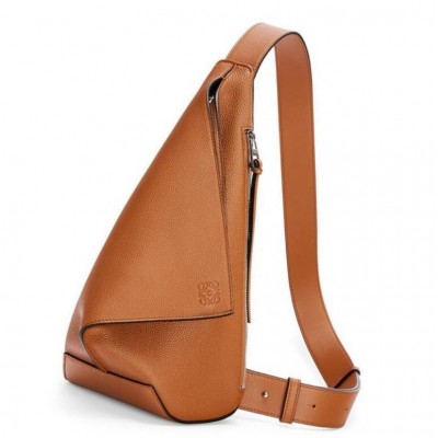 Loewe Anton Sling Bag in Brown Grained Calfskin LS929007