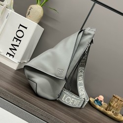 Loewe Anton Sling Bag in Grey Calfskin and Jacquard LS929008