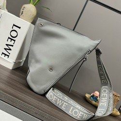 Loewe Anton Sling Bag in Grey Calfskin and Jacquard LS929008