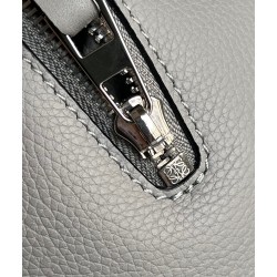 Loewe Compact Hammock Bag in Pearl Grey Grained Calfskin LS929015