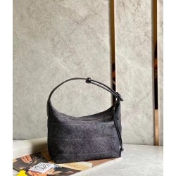 Loewe Cubi Hobo Bag in Black Anagram Jacquard LS929019