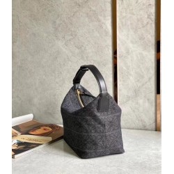 Loewe Cubi Hobo Bag in Black Anagram Jacquard LS929019