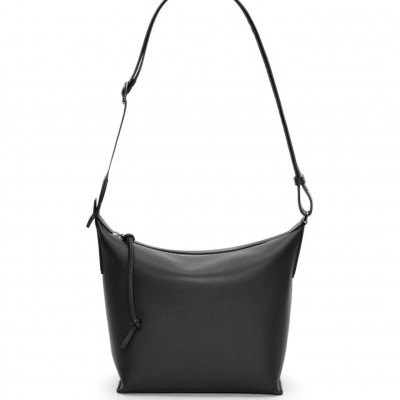 Loewe Cubi Small Bag in Black Calfskin and Jacquard LS929024