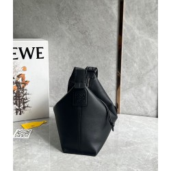 Loewe Cubi Small Bag in Black Calfskin and Jacquard LS929024