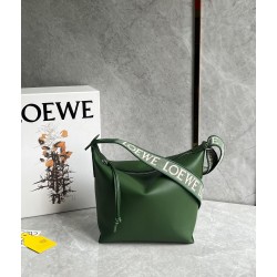 Loewe Cubi Small Bag in Green Calfskin and Jacquard LS929018