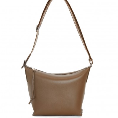 Loewe Cubi Small Bag in Winter Brown Calfskin and Jacquard LS929021