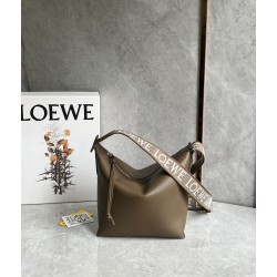 Loewe Cubi Small Bag in Winter Brown Calfskin and Jacquard LS929021