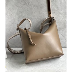 Loewe Cubi Small Bag in Winter Brown Calfskin and Jacquard LS929021