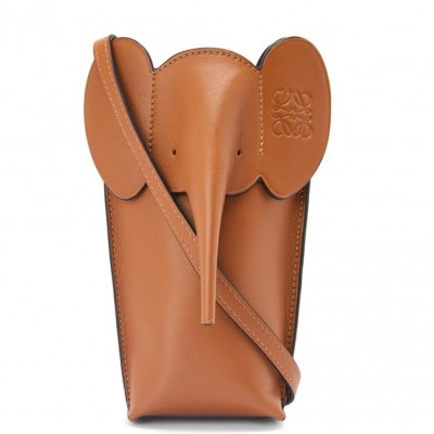 Loewe Elephant Pocket in Brown Calfskin LS929030