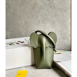 Loewe Elephant Pocket in Green Calfskin LS929025