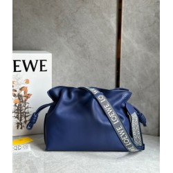 Loewe Flamenco Clutch Bag In Dark Purple Leather LS929032