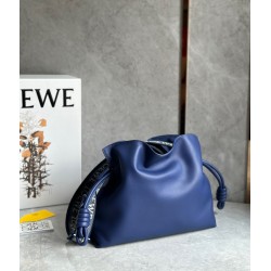 Loewe Flamenco Clutch Bag In Dark Purple Leather LS929032