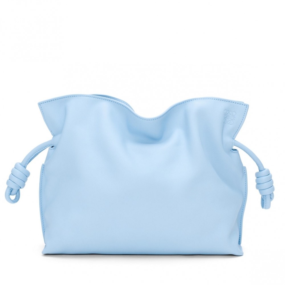 Loewe Flamenco Clutch Bag In Dusty Blue Calfskin LS929033