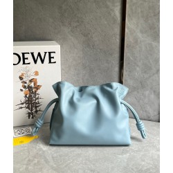 Loewe Flamenco Clutch Bag In Dusty Blue Calfskin LS929033