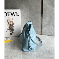 Loewe Flamenco Clutch Bag In Dusty Blue Calfskin LS929033