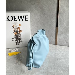 Loewe Flamenco Clutch Bag In Dusty Blue Calfskin LS929033