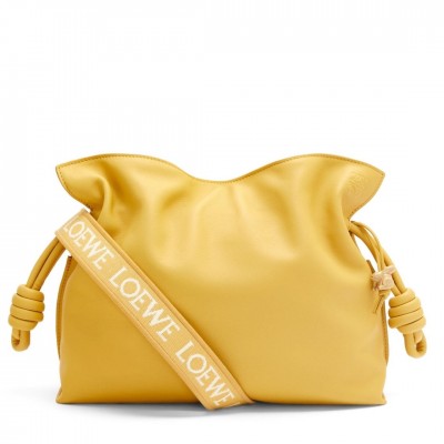 Loewe Flamenco Clutch Bag In Pale Yellow Leather LS929035