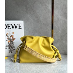 Loewe Flamenco Clutch Bag In Pale Yellow Leather LS929035