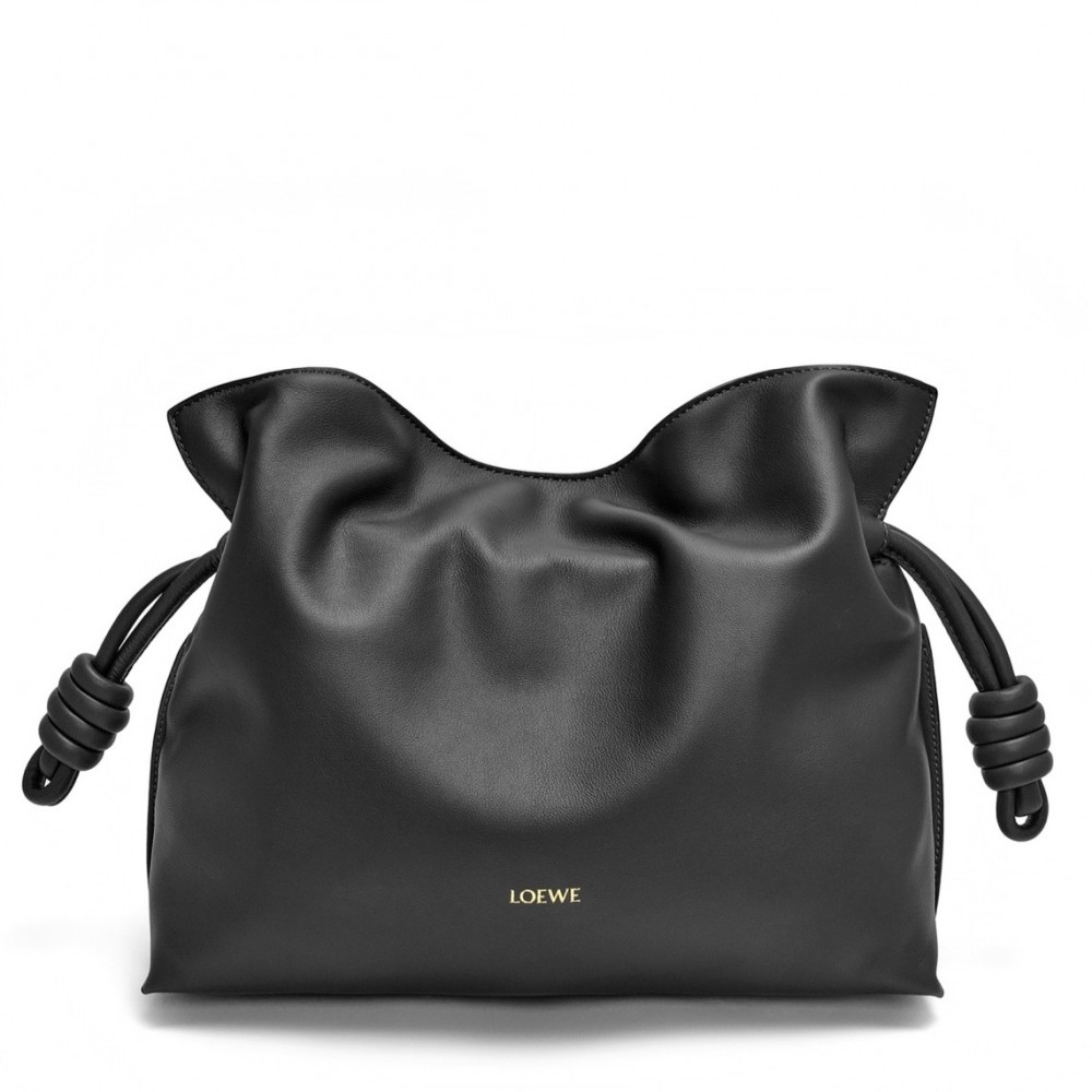 Loewe Flamenco Clutch Bag in Black Nappa Calfskin LS929028