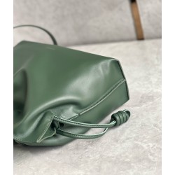 Loewe Flamenco Clutch Bag in Bottle Green Nappa Calfskin LS929029