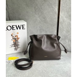 Loewe Flamenco Clutch Bag in Chocolate Nappa Calfskin LS929031