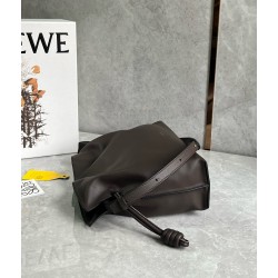 Loewe Flamenco Clutch Bag in Chocolate Nappa Calfskin LS929031