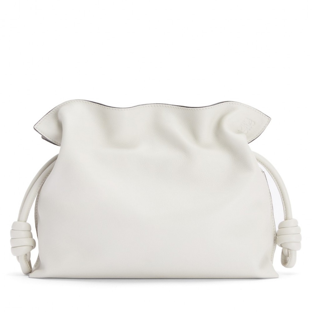 Loewe Flamenco Clutch In White Nappa Leather LS929043