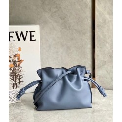 Loewe Flamenco Mini Clutch In Atlantic Blue Nappa Leather LS929045