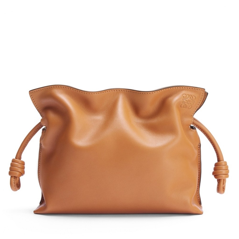 Loewe Flamenco Mini Clutch In Brown Nappa Leather LS929047