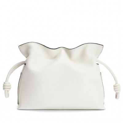 Loewe Flamenco Mini Clutch In White Nappa Leather LS929049