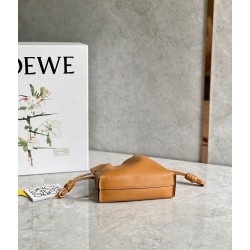 Loewe Flamenco Nano Clutch In Brown Nappa Leather LS929050