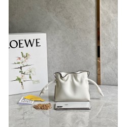 Loewe Flamenco Nano Clutch In White Nappa Leather LS929052