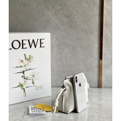 Loewe Flamenco Nano Clutch In White Nappa Leather LS929052