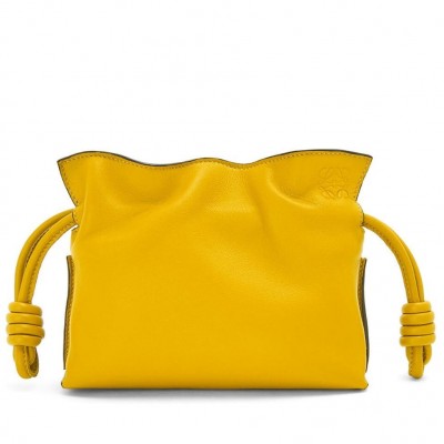 Loewe Flamenco Nano Clutch In Yellow Nappa Leather LS929053