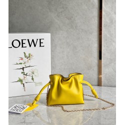 Loewe Flamenco Nano Clutch In Yellow Nappa Leather LS929053