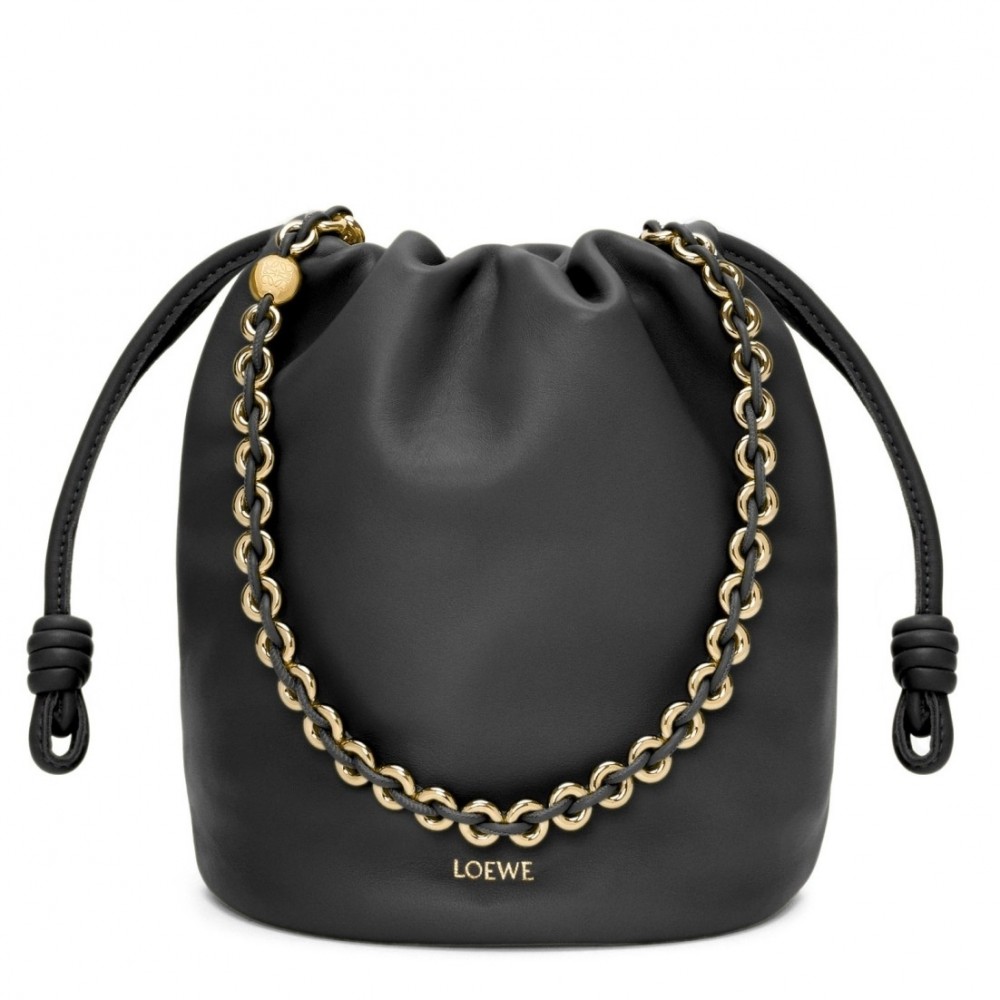 Loewe Flamenco Purse Bucket Bag in Black Nappa Lambskin LS929065