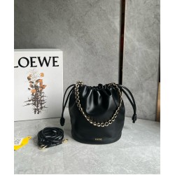 Loewe Flamenco Purse Bucket Bag in Black Nappa Lambskin LS929065