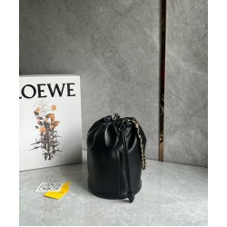 Loewe Flamenco Purse Bucket Bag in Black Nappa Lambskin LS929065