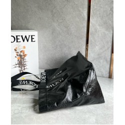 Loewe Fold Shopper Bag in Black Paper Calfskin LS929055