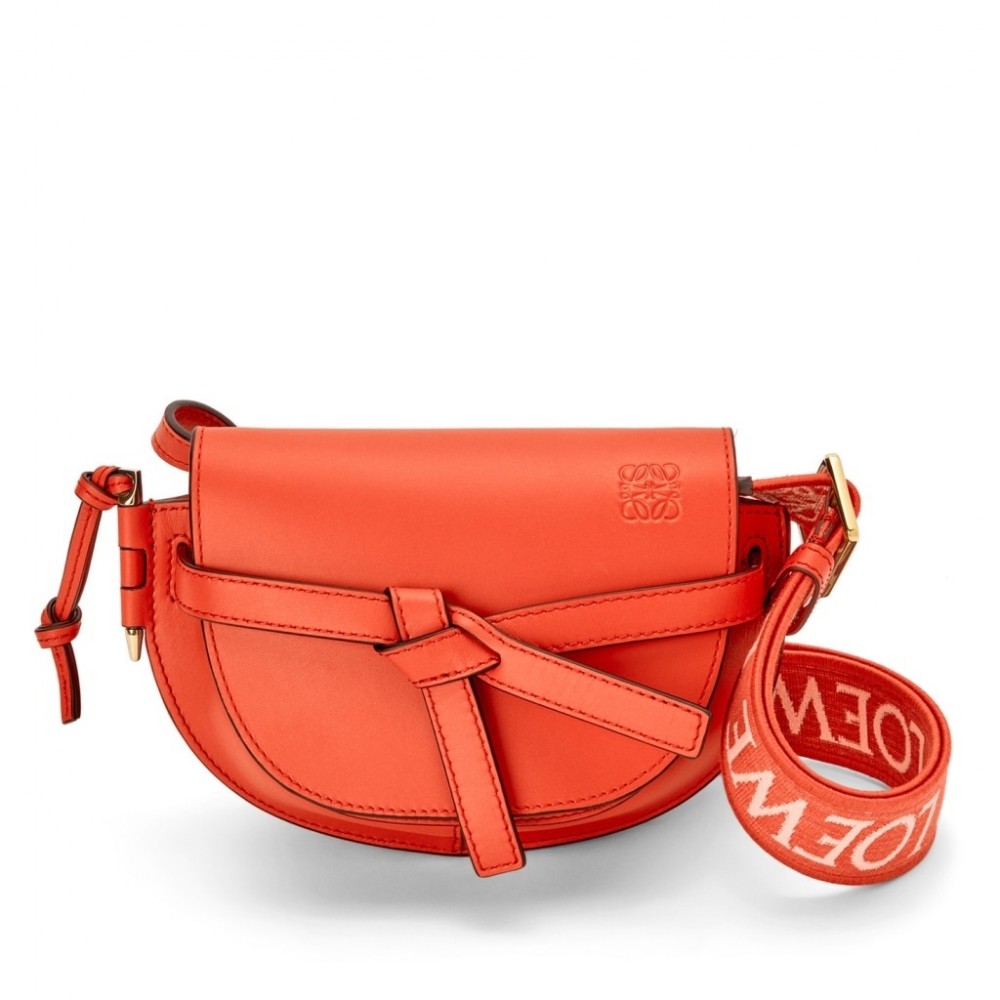 Loewe Gate Dual Mini Bag in Sunrise Orange Calfskin LS929058