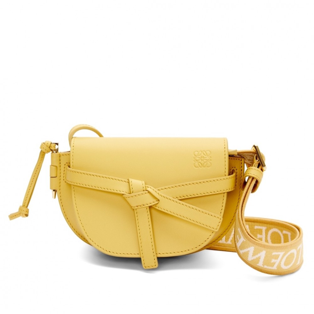 Loewe Gate Dual Mini Bag in Yellow Calfskin LS929067