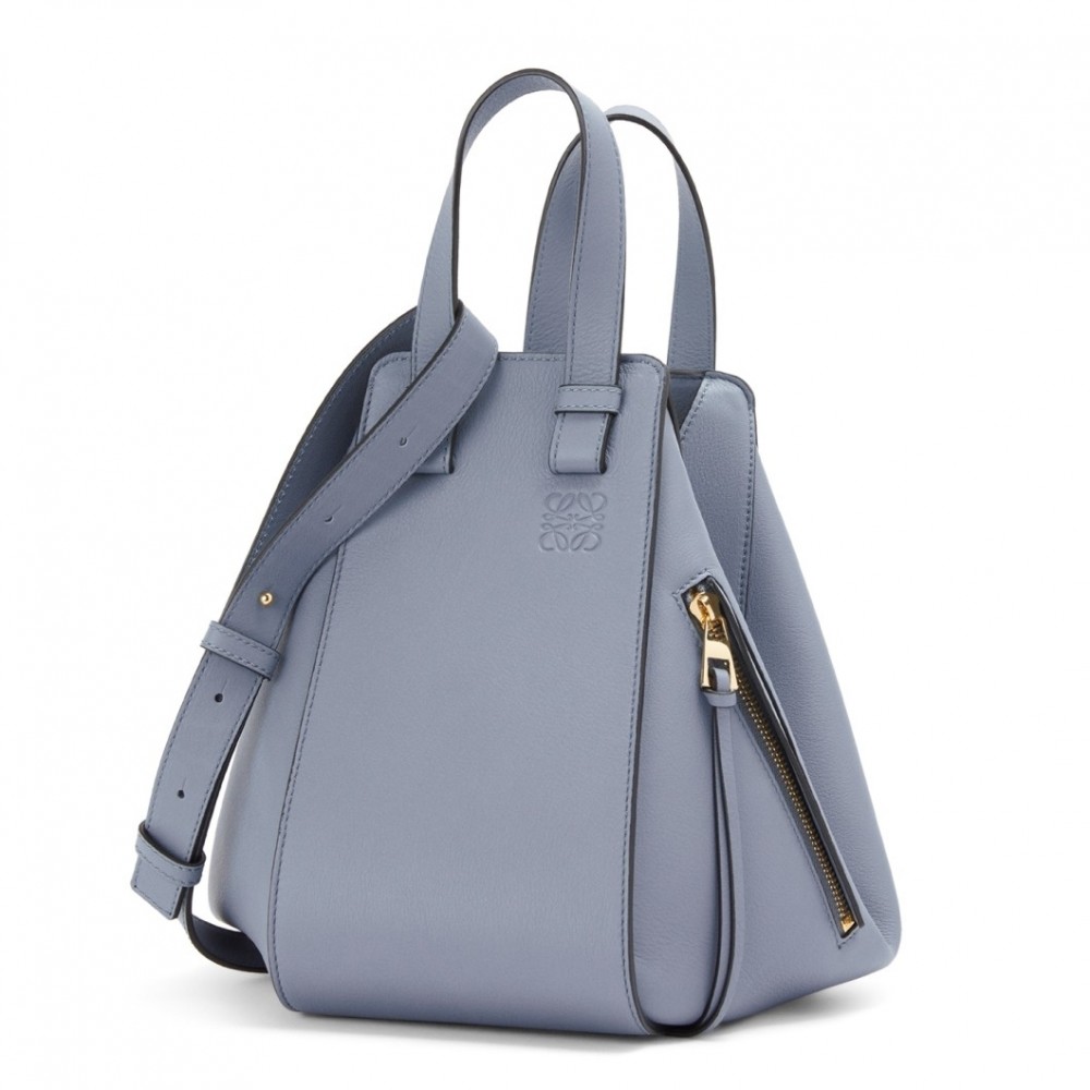 Loewe Hammock Small Bag In Atlantic Blue Calfskin LS929071