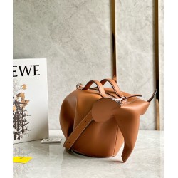 Loewe Large Elephant Bag in Brown Calfskin LS929074