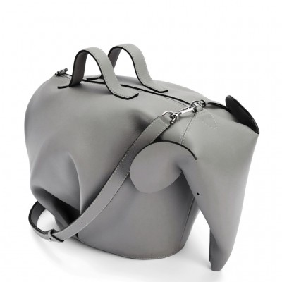 Loewe Large Elephant Bag in Grey Calfskin LS929075